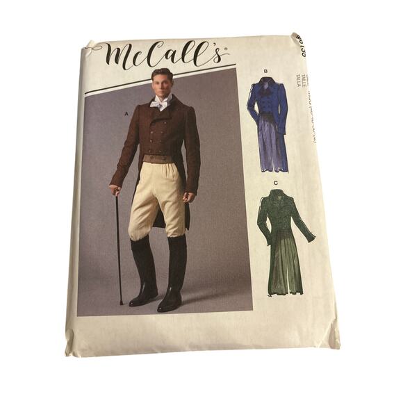McCalls Sew Pattern 8135 Mens Edwardian Historical Tails Coat Costume Chest46-52 - Picture 1 of 3